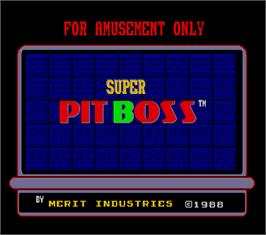 Title screen of Super Pit Boss on the Arcade.