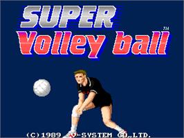 Title screen of Super Volleyball on the Arcade.