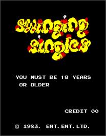 Title screen of Swinging Singles on the Arcade.