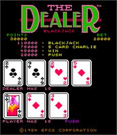 Title screen of The Dealer on the Arcade.