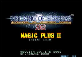 Title screen of The King of Fighters 2002 Magic Plus II on the Arcade.