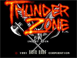 Title screen of Thunder Zone on the Arcade.