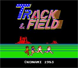 Title screen of Track & Field on the Arcade.