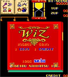 Title screen of Wiz on the Arcade.