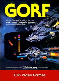 Box cover for Gorf on the Atari 2600.