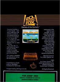 Box back cover for Crash Dive on the Atari 2600.