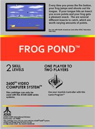 Box back cover for Frog Bog on the Atari 2600.