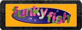 Top of cartridge artwork for Funky Fish on the Atari 2600.