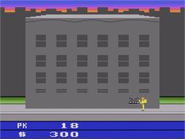 In game image of Ghostbusters on the Atari 2600.