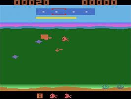 Title screen of Funky Fish on the Atari 2600.