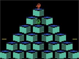 Title screen of Q*bert on the Atari 2600.