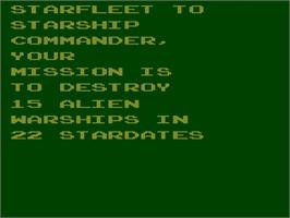 Title screen of Stellar Track on the Atari 2600.