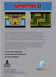 Box back cover for Adventure 2 on the Atari 5200.