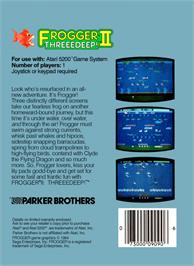 Box back cover for Frogger 2: Three Deep on the Atari 5200.