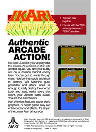 Box back cover for Ikari Warriors on the Atari 7800.