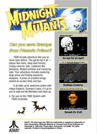 Box back cover for Midnight Mutants on the Atari 7800.
