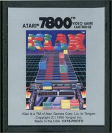 Cartridge artwork for Klax on the Atari 7800.