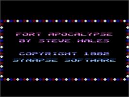 Title screen of Fort Apocalypse on the Atari 8-bit.