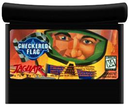 Cartridge artwork for Checkered Flag on the Atari Jaguar.