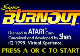 Title screen of Super Burnout on the Atari Jaguar.