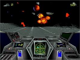 In game image of Hover Strike Unconquered Lands on the Atari Jaguar CD.