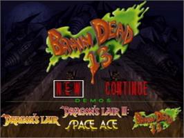 Title screen of BrainDead 13 on the Atari Jaguar CD.
