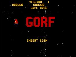 Title screen of GORF Classic on the Atari Jaguar CD.