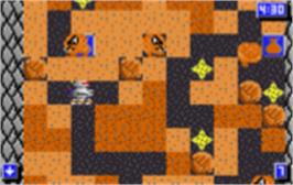 In game image of Crystal Mines II: Buried Treasure on the Atari Lynx.