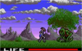 In game image of Shadow of the Beast on the Atari Lynx.