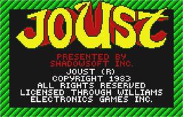 Title screen of Joust on the Atari Lynx.