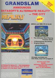 Advert for Alternate Reality: The City on the Atari 8-bit.