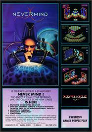 Advert for Never Mind on the Commodore Amiga.