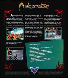 Box back cover for Amberstar on the Atari ST.