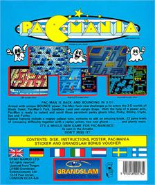 Box back cover for Pac-Mania on the Atari ST.