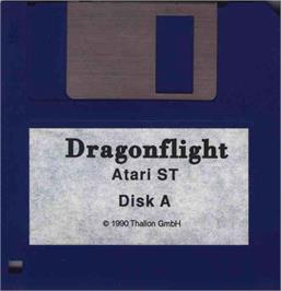 Artwork on the Disc for Dragonflight on the Atari ST.