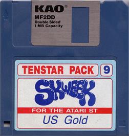 Artwork on the Disc for Skweek on the Atari ST.