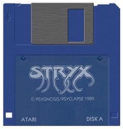 Artwork on the Disc for Stryx on the Atari ST.