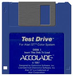 Artwork on the Disc for Test Drive on the Atari ST.