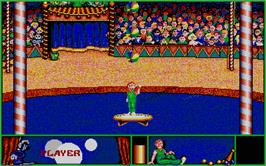 In game image of Circus Attractions on the Atari ST.