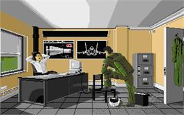 In game image of F-16 Combat Pilot on the Atari ST.