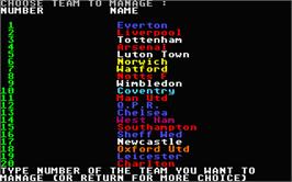 In game image of Football Manager on the Atari ST.