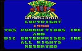 Title screen of Captain Planet and the Planeteers on the Atari ST.