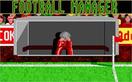 Title screen of Football Manager on the Atari ST.