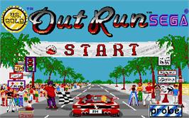 Title screen of Out Run on the Atari ST.