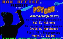 Title screen of Psycho on the Atari ST.