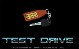 Title screen of Test Drive on the Atari ST.