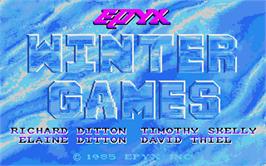 Title screen of Winter Games on the Atari ST.