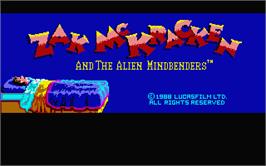 Title screen of Zak McKracken and the Alien Mindbenders on the Atari ST.