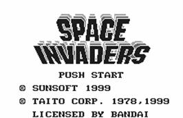 Title screen of Space Invaders on the Bandai WonderSwan.