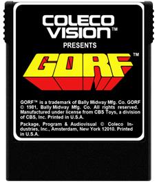 Cartridge artwork for Gorf on the Coleco Vision.